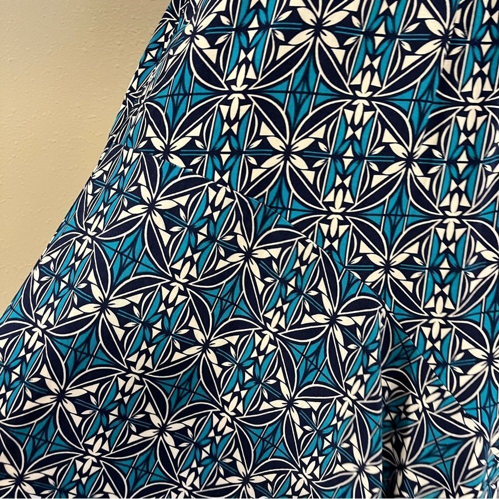 Stylus Blue Geometric Patterned Asymmetrical Dress - image 4